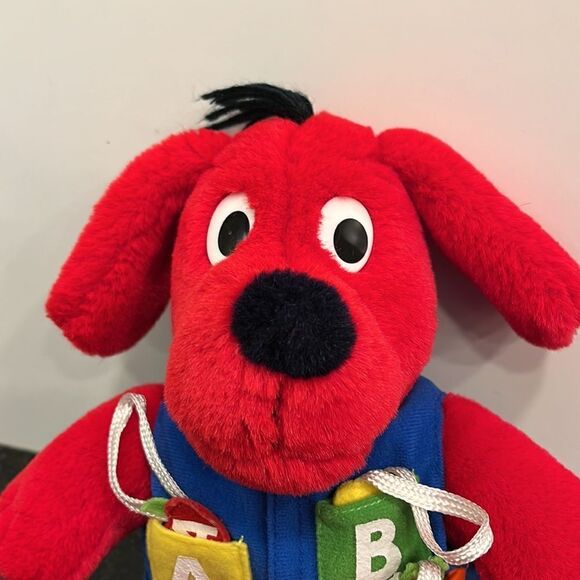 Vintage Dakin 1992 Clifford The Big Red Dog W/ ABC'S VEST 13" Plush - Picture 2 of 6